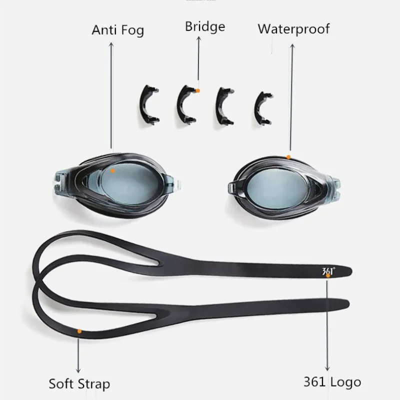 

361 Clean Lens Swimming Goggles Prescription Swim Glasses for Pool Professional Myopia Swim Eyewear for Adult Diopter Anti Fog