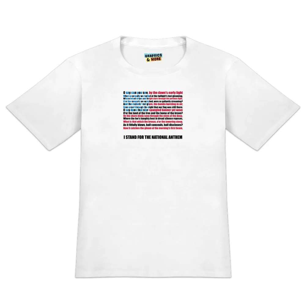 I Stand USA Anthem Star-Spangled Banner Men's Novelty T-Shirt | Мужская одежда