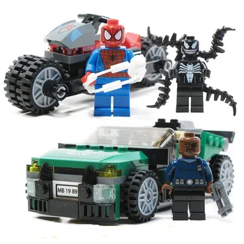 

Super Heroe Sets 237pcs Spiderman Venom Ultimate Chase Building Blocks Toy Fit Lepinblocks Marvel Avengers figures 76004