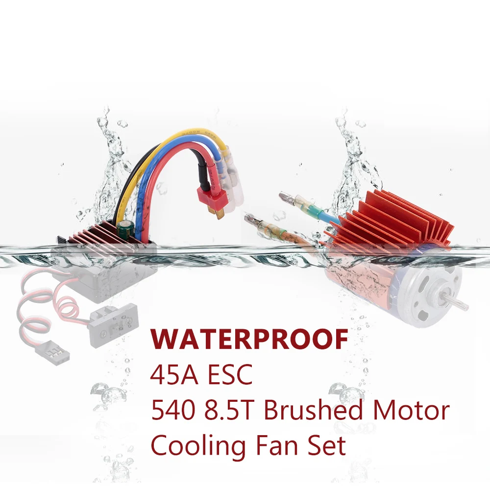 

High-Quality Racing 540 8.5T Brushed Motor with 45A ESC Cooling Fan Set for 1/10 RC Truggy Truck Crawler