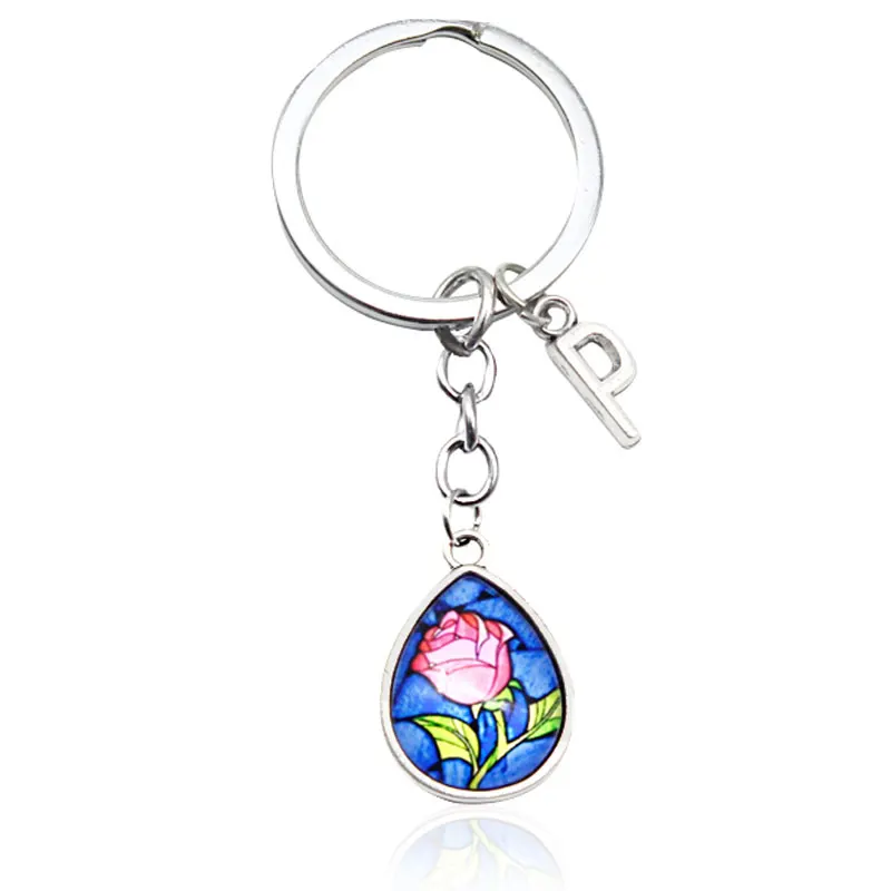 26 букв R красота и брелок со Зверем Роза Кабошон Кулон Брелок его красавица/ее