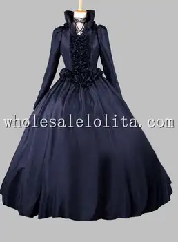 

Gothic Black Queen Victorian Cosplay Costume Venetian Carnival Costumes with Cloak