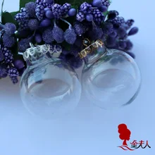 6 шт. 24.5 мм Стекло Глобусы с Кружево металлическими крышками ясно Стекло Глобусы кулон Цепочки и ожерелья Стекло пузырек кулон ювелирные изделия аксессуар