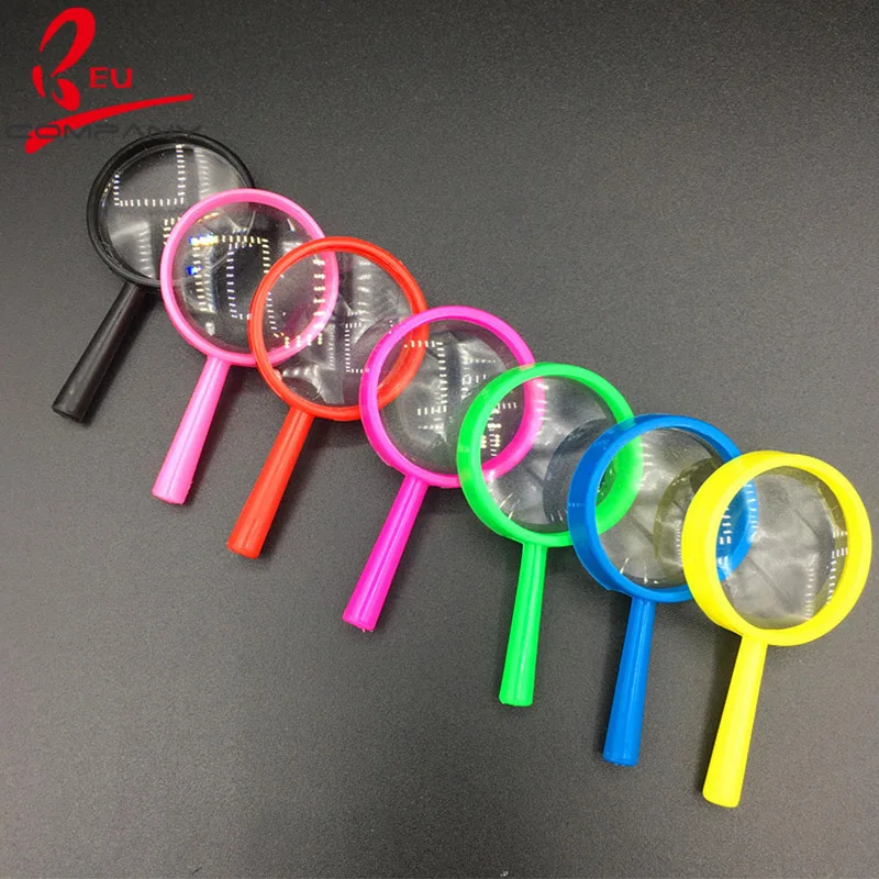 3X красочное ручное пластиковое увеличительное стекло для детской игрушки