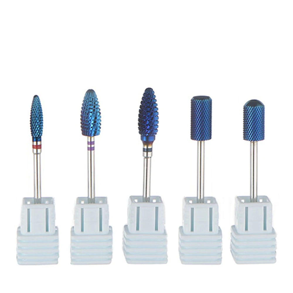 

Blue Tungsten Round Flame Nail Drill Bit Carbide Milling Cutter Manicure Ceramic Drill Bits Electric Machine Nail Accessories
