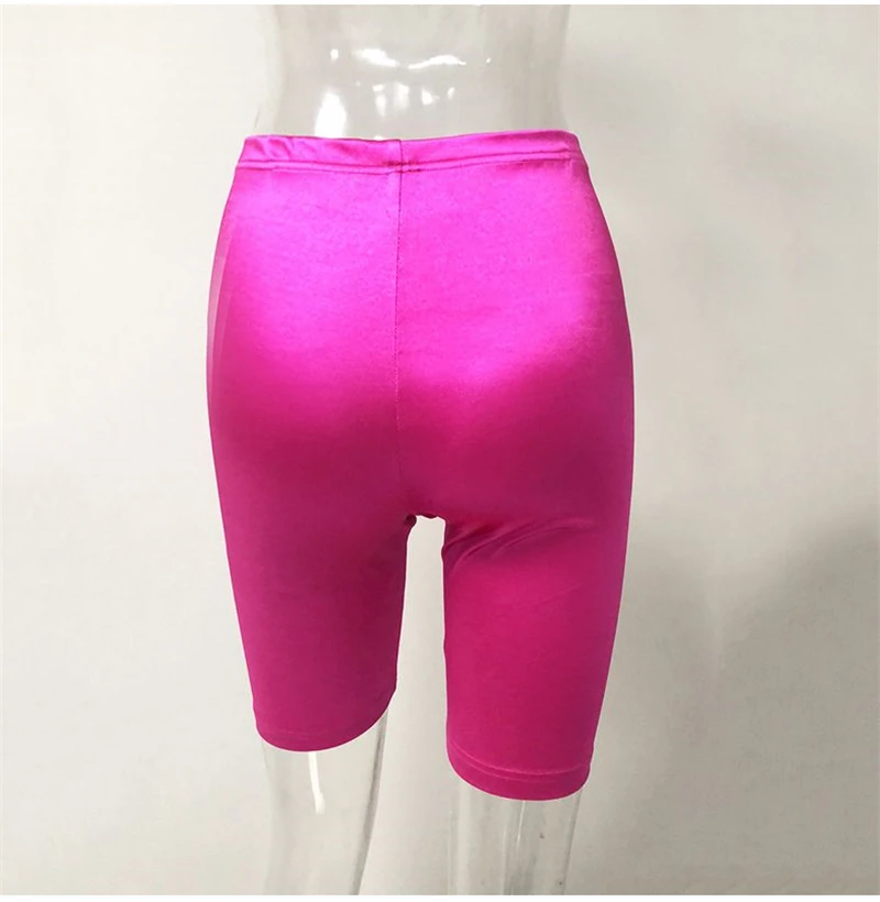 NewAsia Shiny Sexy High Waist Shorts Women Biker Shorts Summer Classic Casual Active Wear Gloss Slim Fit Shorts Women Fitness