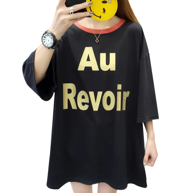 

Large Size Women Summer Casual T-shirt 2019 New All-match Hollow Loose Short Sleeve Feminino Tee Shirt