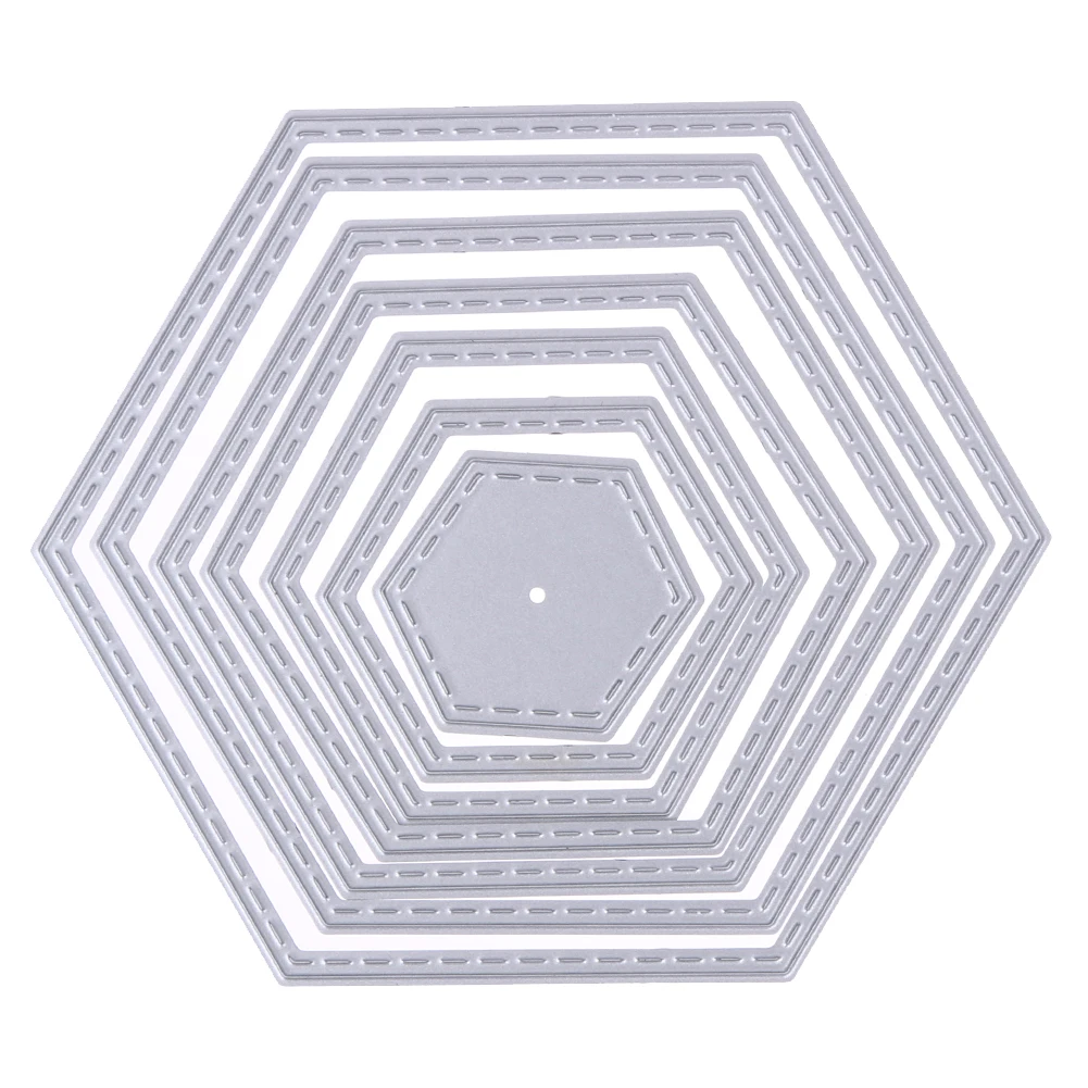 7 шт. шестигранные спиральные режущие штампы металлический трафарет для DIY Scraobooking