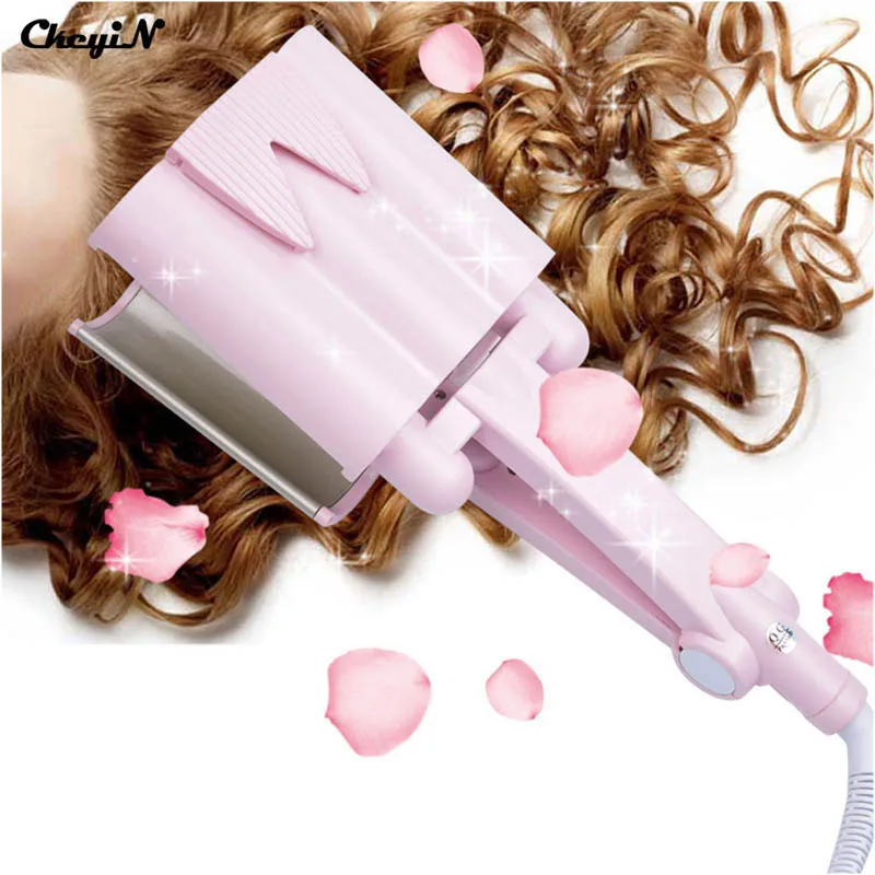 

Ceramic Tourmaline Deep Waver Hair curler Triple Barrel Curler Hair Curling Iron Dual Voltage 110v-240v Free Shipping HS35F 47