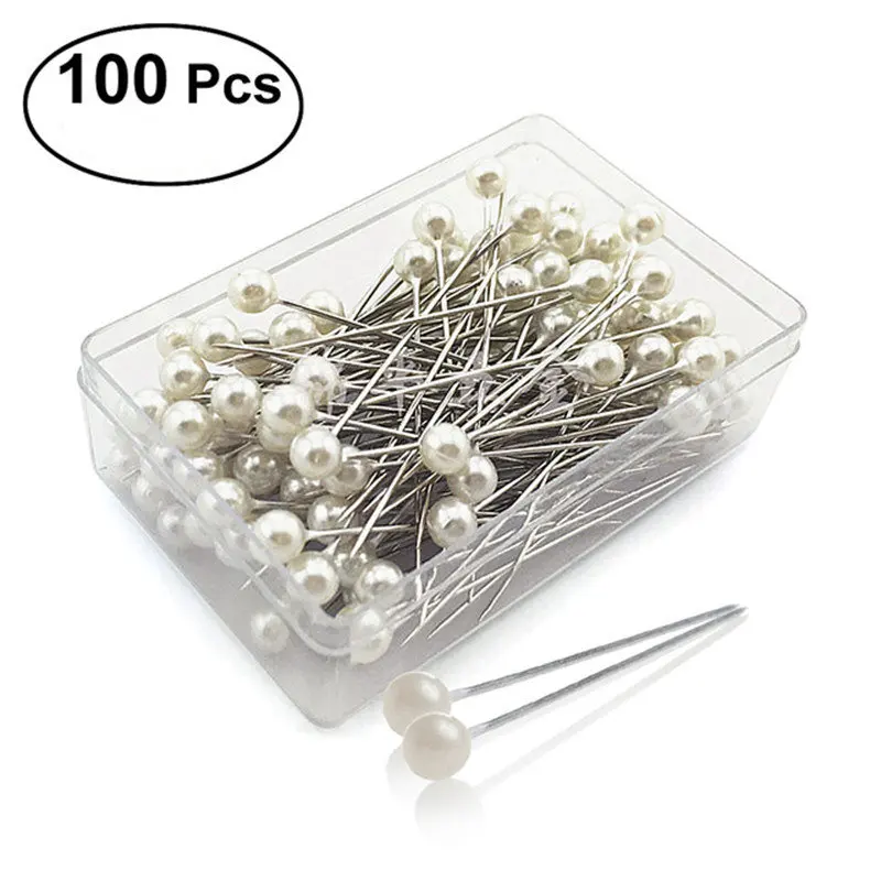 100pcs Pear Ball Head Pins Shawl Scarf Dressmaking Decorating Pins