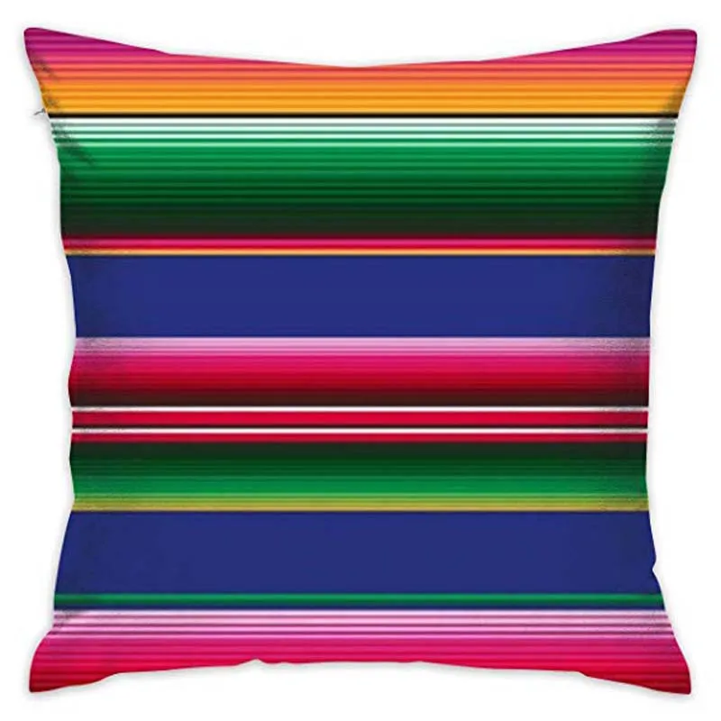 

Decorative Throw Pillow Covers-Square Outdoor Cushion Covers 18 X 18 Pillowcases for Sofa Bedroom Car - Novel Colorful Mexican B