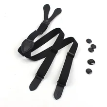 Новое поступление мужские женские черные y-образные кнопки плечевой ремень Эластичные подтяжки унисекс регулируемые брюки аксессуары-скобы