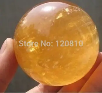 

NATURAL CITRINE CALCITE QUARTZ CRYSTAL SPHERE BALL HEALING GEMSTONE 40MM