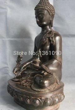

xd 00992 19 Tibet Buddhism Temple Copper Bronze Bhaisajyaguru Sakyamuni Buddha statue