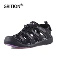 GRITION Women Outdoor Flat Sandals Summer Beach Walking Sandals Quick Dry Purple Slip On Toecap Sandals High Quality EURO Size