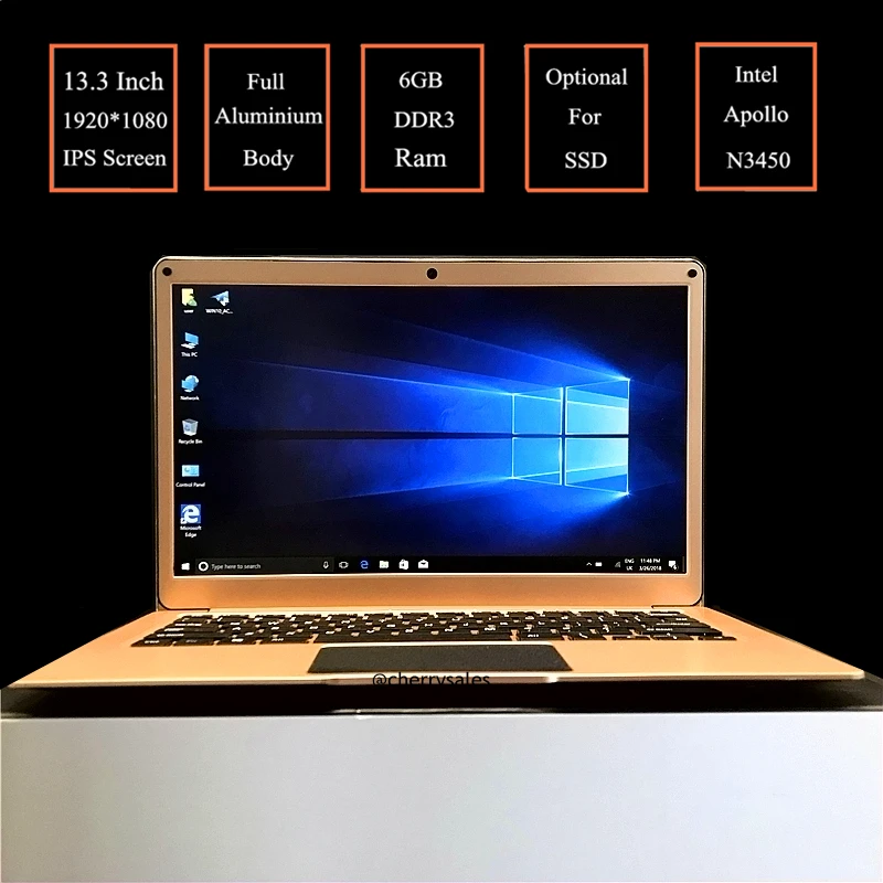 13 3 &quotWin10 ноутбук Wifi Intel Apollo Lake N3450 6G DDR3 64 Гб памяти на носителе eMMC и ультратонких