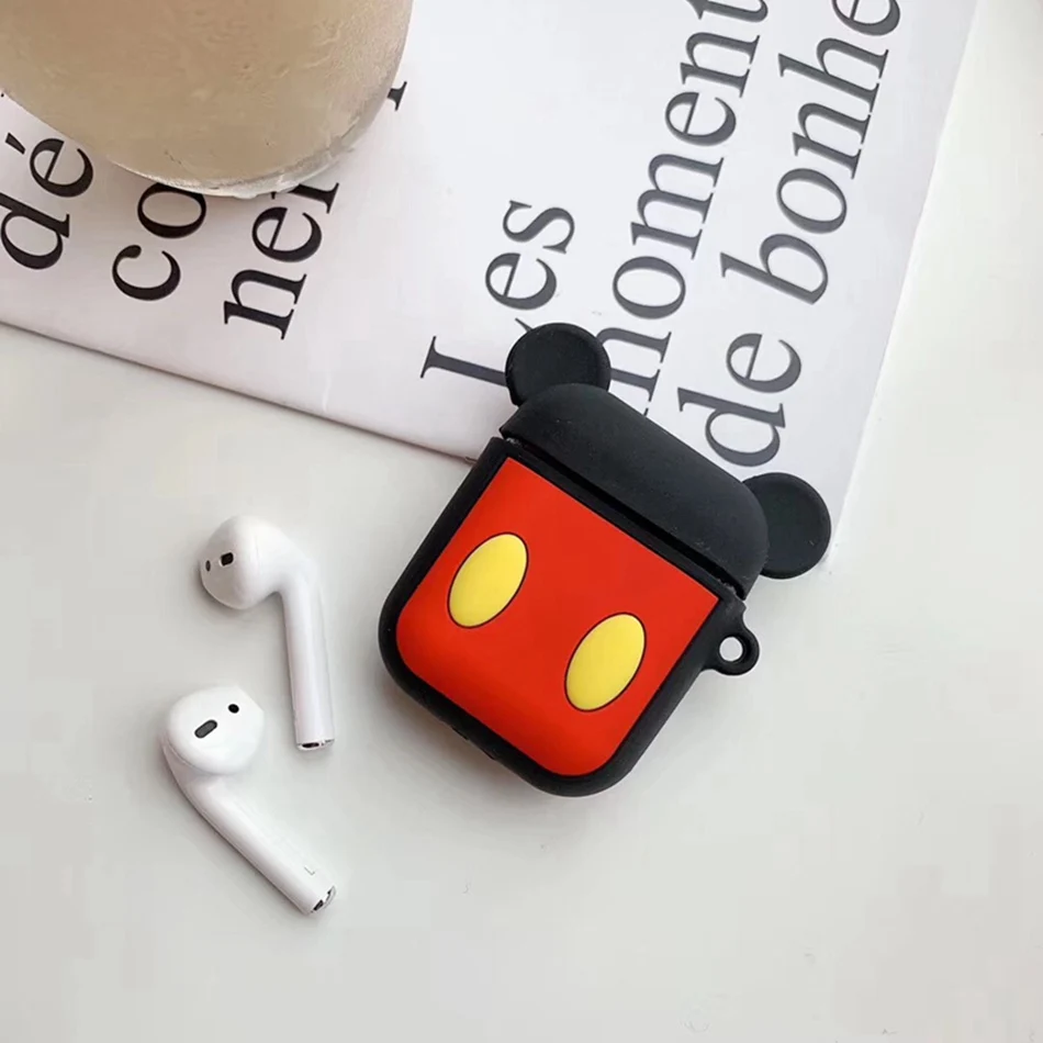 Беспроводной чехол для наушников с Микки Маусом для Apple Airpod, чехол, милые Мультяшные силиконовые защитные аксессуары для Airpods, чехол s