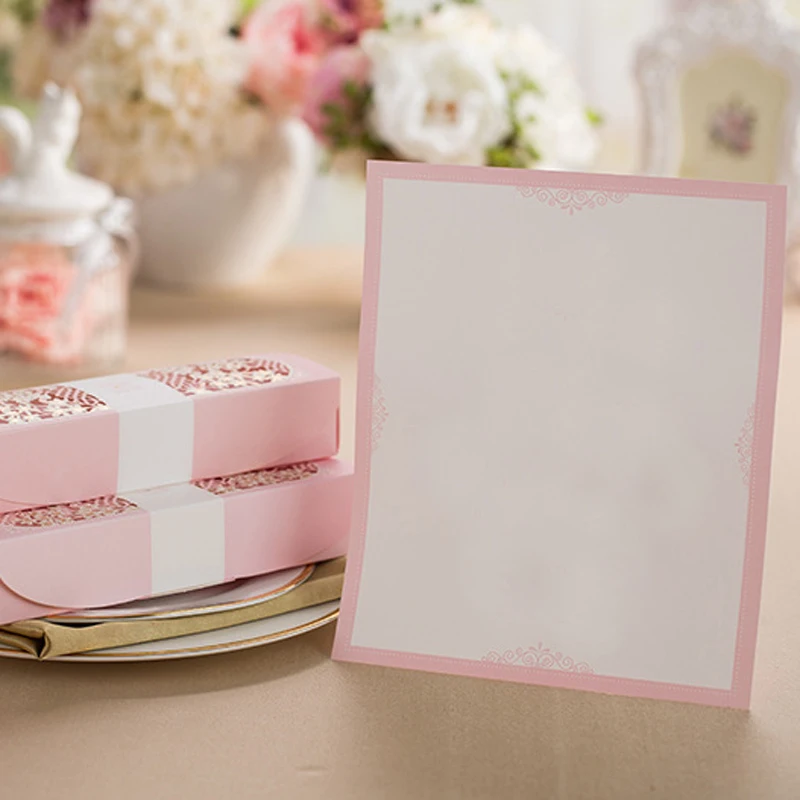 50 шт. розовый свиток лазерная резка коробка Упакованные свадебные пригласительные карты с бантом-бабочкой настраиваемые Свадебные украшения Поставки