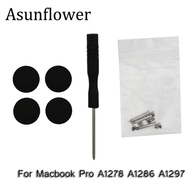 Asunflower нижний чехол, резиновые ножки, комплект с винтами, отвертка для Macbook Pro A1278 A1286 A1297, набор винтов