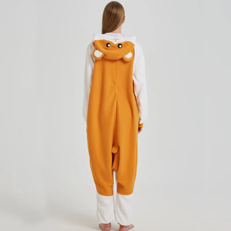 Cartoon Mouse Hamtaro Kigurumi Polar Fleece Cosplay Onesie Costume Animal Pajamas Halloween Carnival Masquerade Party Jumpsuit (2)