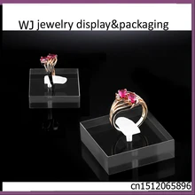 Лот из 10 Очистить 35*35 мм акрил кольцо стенд ювелирных изделий Дисплей магазине Держатель Витрина Bague Аксессуар Организатор лоток чехол