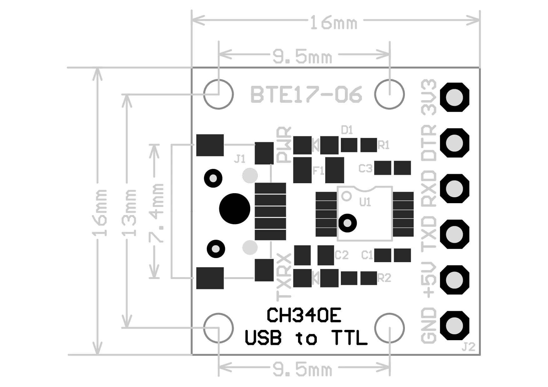 CH340E USB к ttl последовательный преобразователь 5 V/3,3 V альтернативные CH340G модуль для Arduino Pro mini