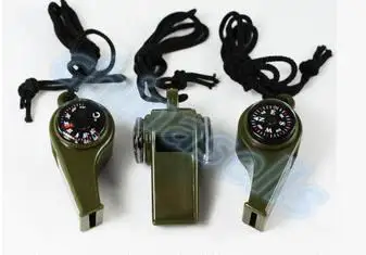 Sifflet De Survie 4 En 1 Avec Boussole, Thermomètre, Loupe - Pour Randonnée, Camping, Activités Plein Air
