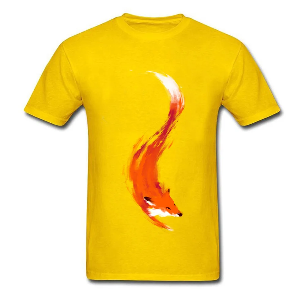 Casual The Quick Orange-Red Fox Short Sleeve ostern Day Tops T Shirt On Sale O-Neck Pure Cotton Tee-Shirt Youth Top T-shirts The Quick Orange-Red Fox yellow
