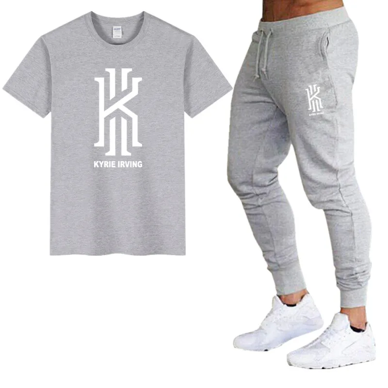 

New Men's Sets T Shirts+pants men Brand clothing Two piece suit tracksuit Fashion Casual Tshirts Gyms Workout Fitness Sets