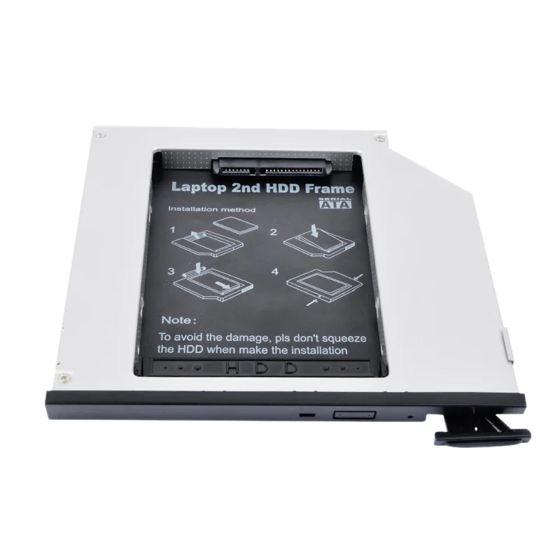 DeepFox Алюминий Optibay 2nd HDD Caddy 9,5 мм SATA 3,0 коробка для жесткого диска корпус DVD адаптер 2,5 SSD 2 ТБ для Dell E6400