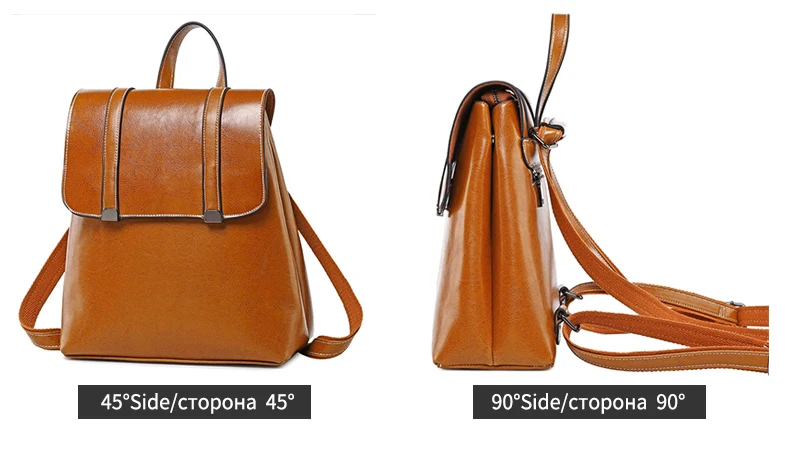 mulheres mochila moda cera óleo vaca couro