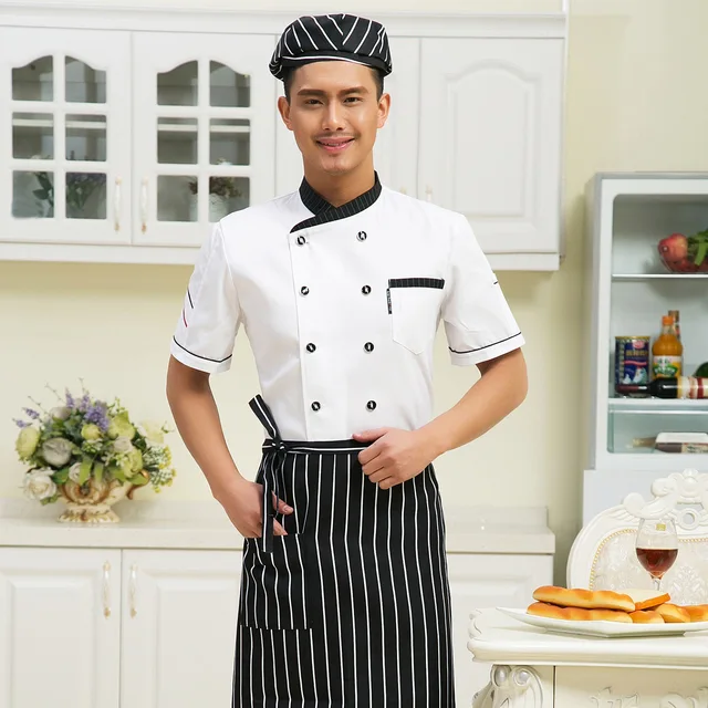Unisex Food Service Clothing Chef Uniform Jacket Restaurant Hotel