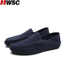 MWSC Suede Leather Slip-On Loafers Shoes New Fashion Men’s Driving Shoes Mocassin Chaussure Homme