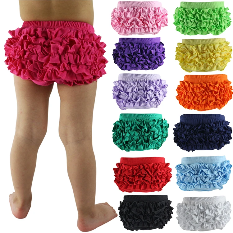 Wennikids Baby Girls Cotton Ruffle Diaper Covers Headband Set Multicolor 