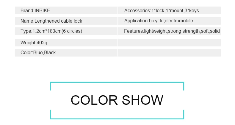 INBIKE велосипедный замок 1,8 м велосипедный кабельный замок Противоугонный замок с 3 клавишами Аксессуары для велосипеда llaveros bisiklet cadeado chave D16719
