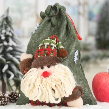 激安 お祝いパーティー用品大キャンディバッグクリスマス雰囲気キャンディバッグ子供リネン巾着ギフトバッグ