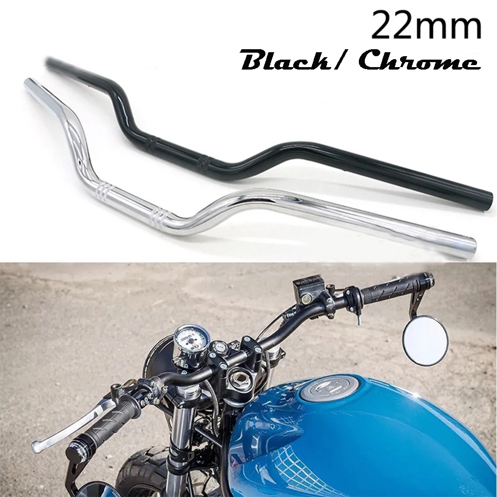 

7/8" 22mm Motorcycle Handlebar Iron Handle Bar Vintage Metal Refit Handlebar High-Rise Retro Drag Bar Cruiser Bobber Chopper