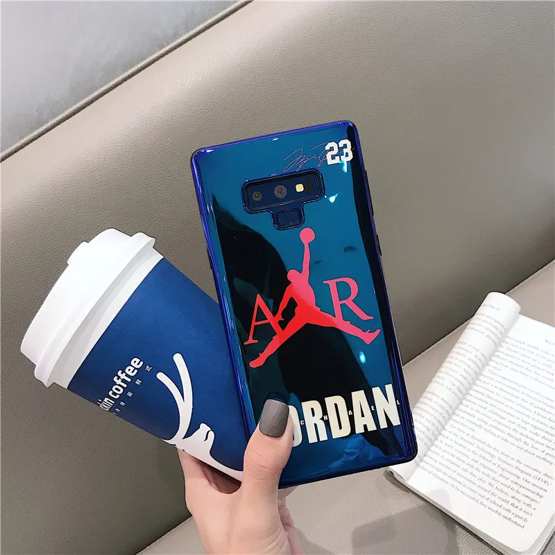 

Mouplayca For Samsung Galaxy S8 S9 plus Note8 Note9 phone cases Cool Air Jordan NO.23 blue ray IMD soft TPU back cover