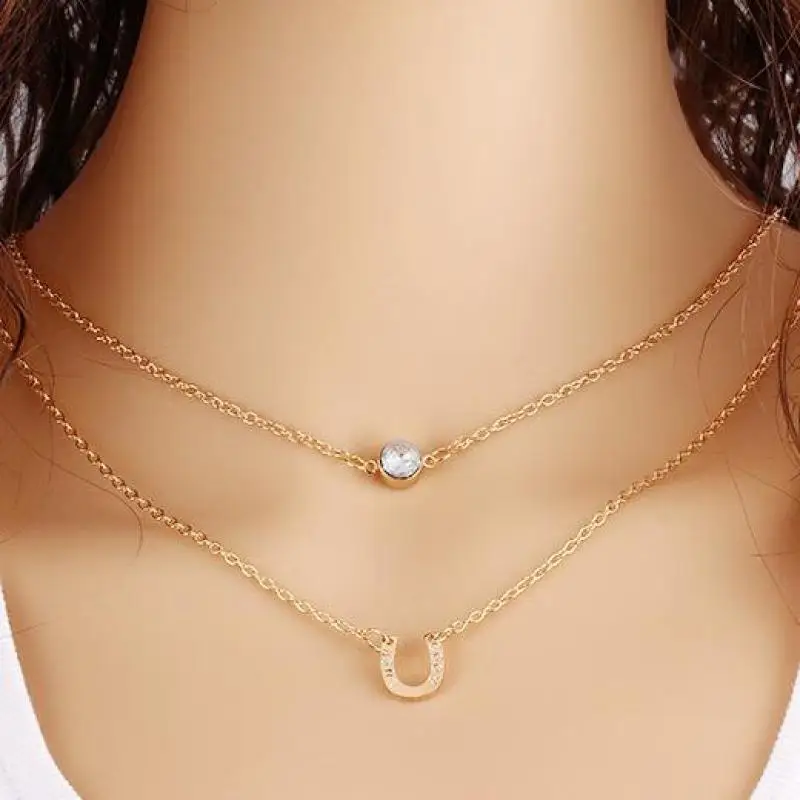 Женское многослойное ожерелье 2016 золотое с цепочкой|layered necklace|multi layer necklacenecklace gold |