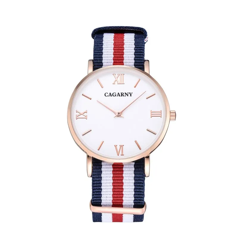 CAGARNY мужские часы лучший бренд класса люкс серебро ультра тонкие кварцевые часы нейлон браслет ремешок модный мужской подарок деловые наручные часы - Цвет: 6