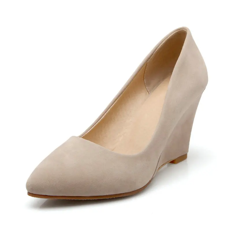 

B2-7 Size 33-43 Female Wedges Shoes Ladies Slip-on Pumps Woman High Heels Shoes Women Career Shoe