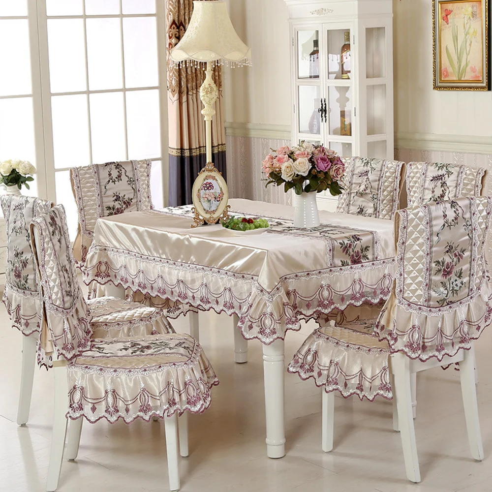 

European luxury tablecloth Chair cover high quality waterproof oil-proof lace table cover table kit wedding home dedicated