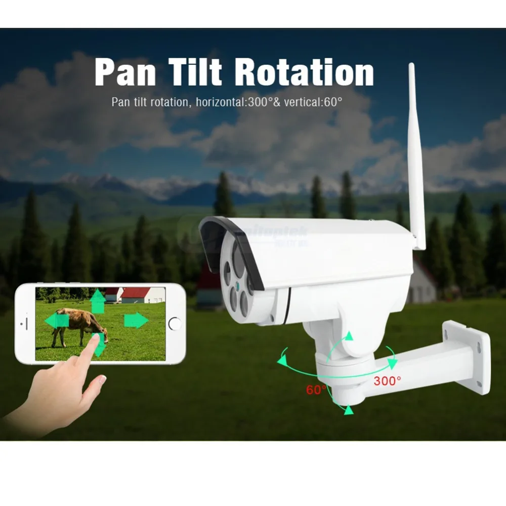  1080P PTZ Camera 3G 4G SIM Card Camera Bullet Camera Outdoor Wireless IR 50M 5X 10X Zoom Auto Focus