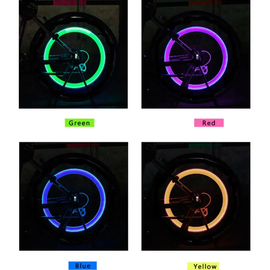 Best 1 pcs bike lights with battery mountain road bike bicycle light lights LEDS Tyre Tire Valve Caps Wheel  spokes LED Light BL0162 3