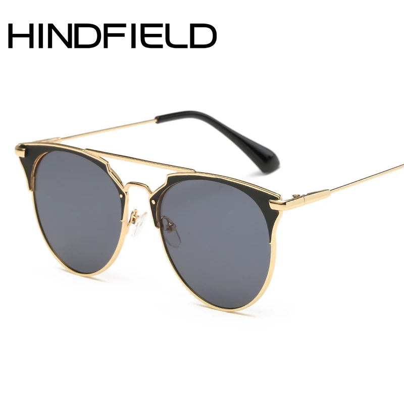 

Hindfield Fashion Mirro Sunglasses Mens Brand Designed Women Round Sunglasses Metal Eyeglasses Reflective Lens O650