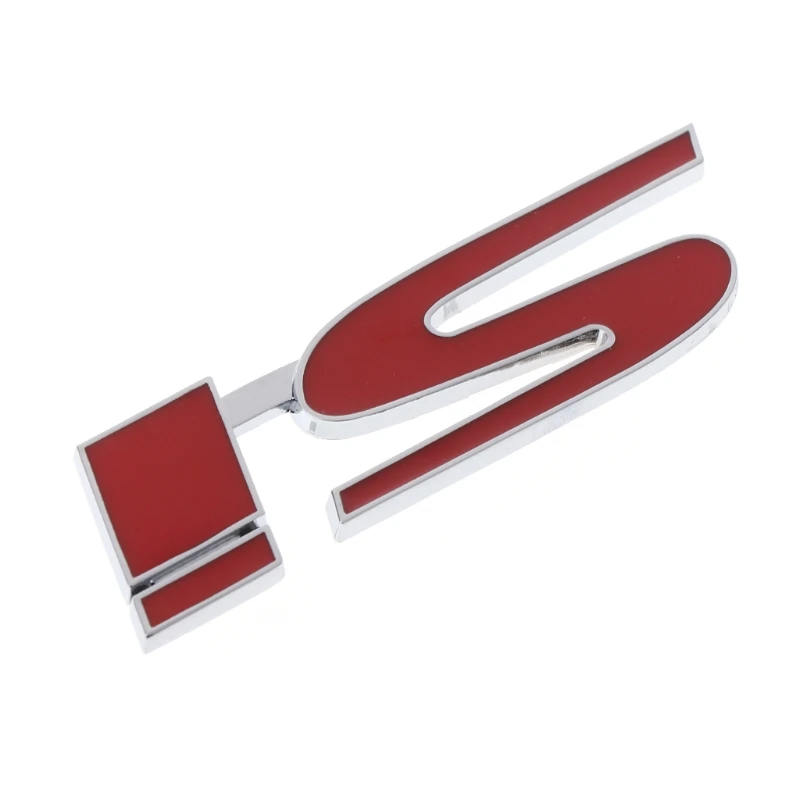 3D Red Zinc Alloy SI Car Styling Sticker Badge Front Grille Emblem For Honda Civic Accord