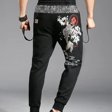 Стильный сбоку мужчины бегунов Штаны уличной хип-хоп пот Штаны хлопок тонкий Цвет Штаны мужские брюки m87