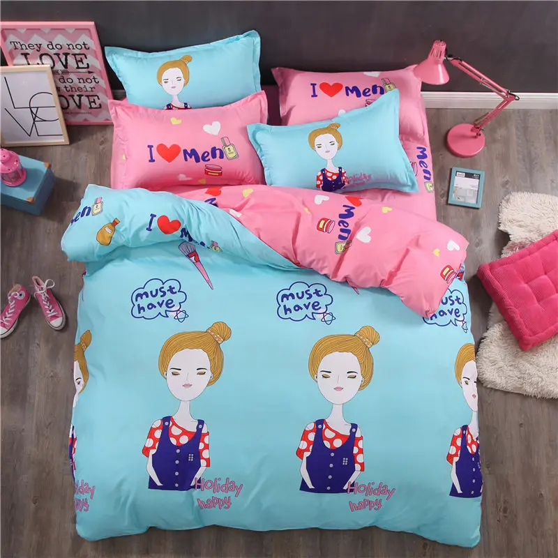 الأخضر الصبار أنماط طقم سرير ملاءات السرير غطاء لحاف المخدة لغرفة النوم 4/3 قطعة Housse دي Couette الملك حجم