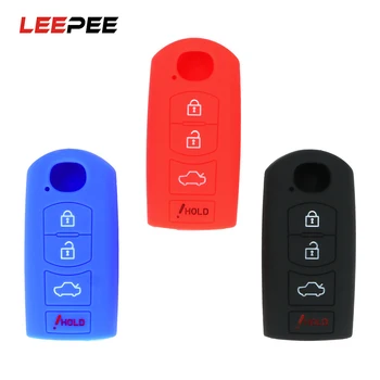 

LEEPEE Car Key Shell 4 Buttons Replacement Remote Car Key Cover Bag Case Key Protector For MAZDA 3 6 MX5 CX-5 CX-7 CX-9