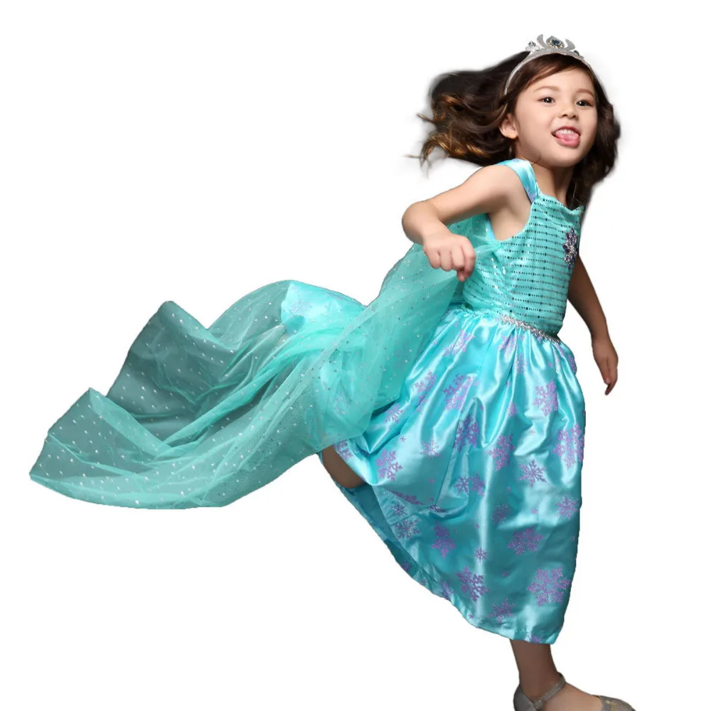Pettigirl Elsa Girls Anna Childrens Costumes Floral Print Dress With Tulle Cape Retail Discount Halloween 50624-1 | Детская одежда и